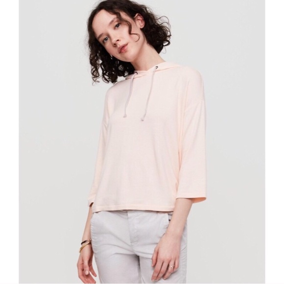 Lou & Grey Tops - Lou & Grey Blush Pink Cropped Pullover Hoodie